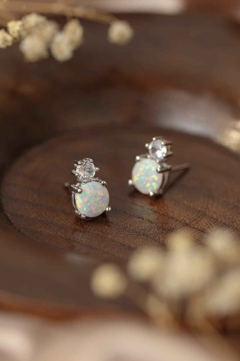 4-Prong Opal Stud Earrings