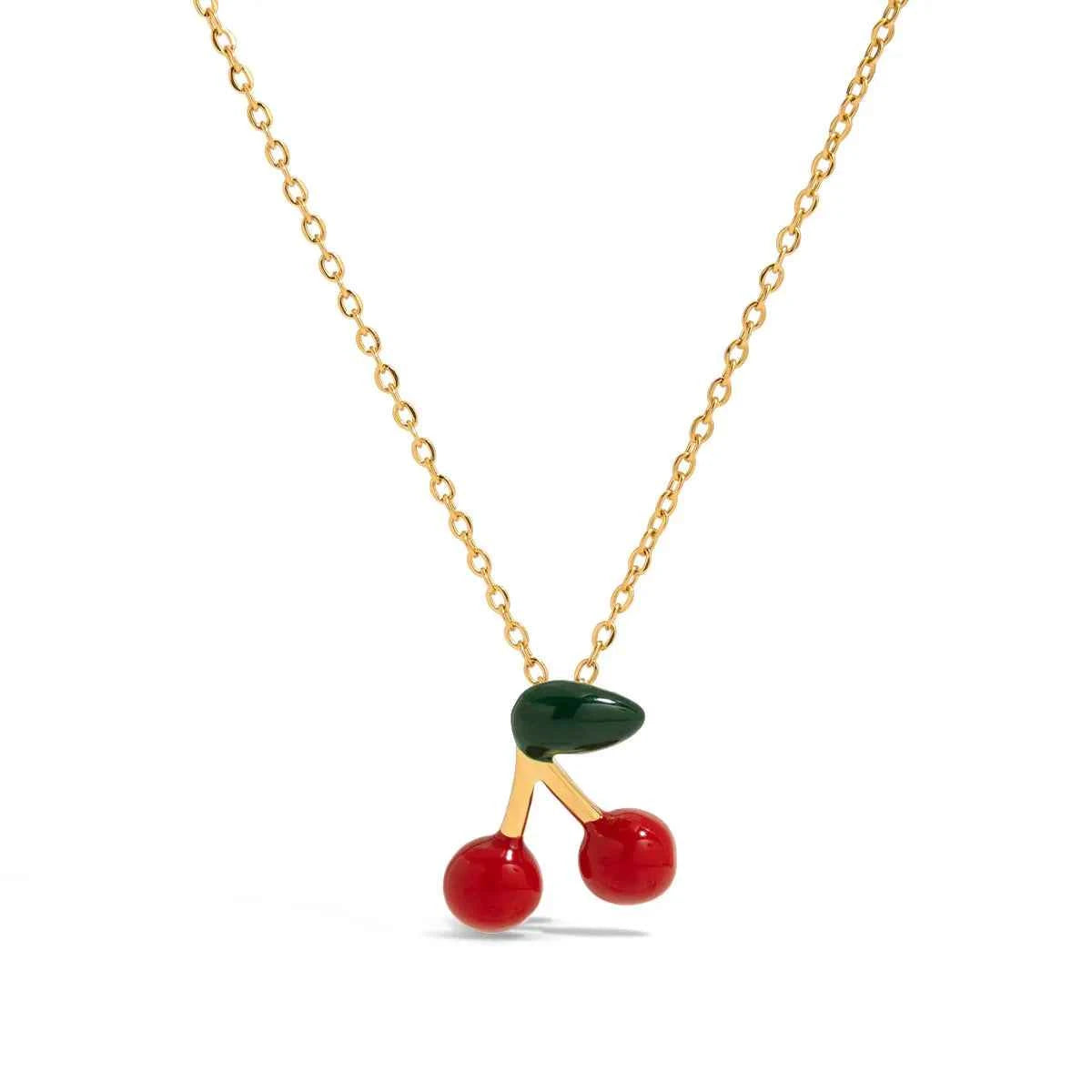 18K Gold-Plated Cherry Pendant Necklace