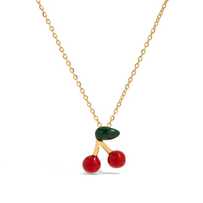 18K Gold-Plated Cherry Pendant Necklace