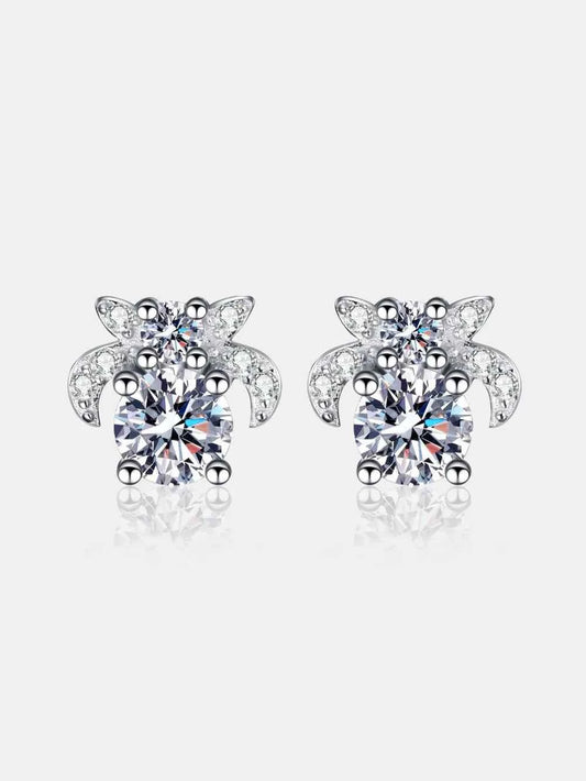 1 Carat Moissanite 925 Sterling Silver Stud Earrings