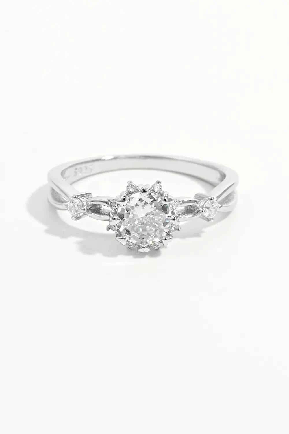 925 Sterling Silver Inlaid Zircon Ring