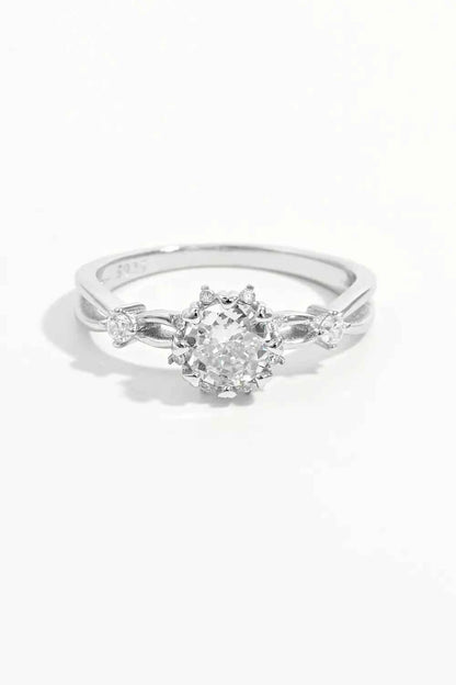 925 Sterling Silver Inlaid Zircon Ring