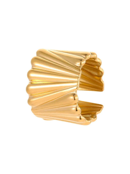 18K Gold-Plated Wide Band Statement Ring