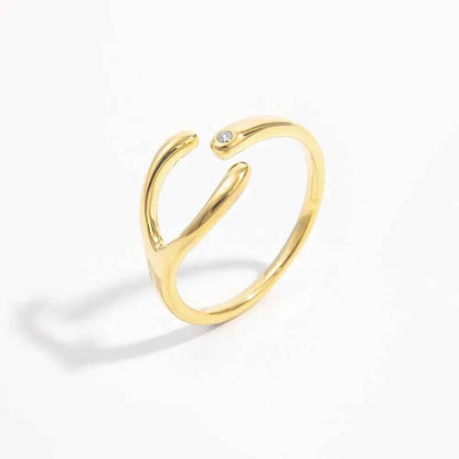 925 Sterling Silver Inlaid Zircon Open Ring