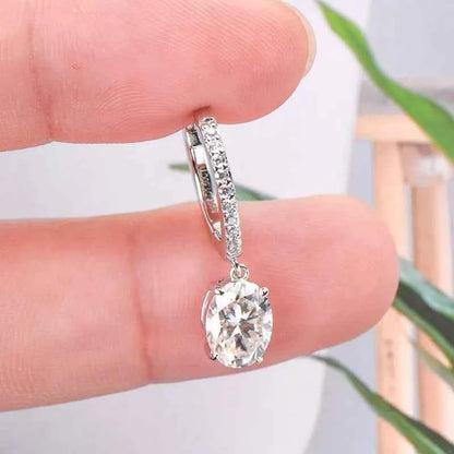 3 Carat Moissanite 925 Sterling Silver Earrings