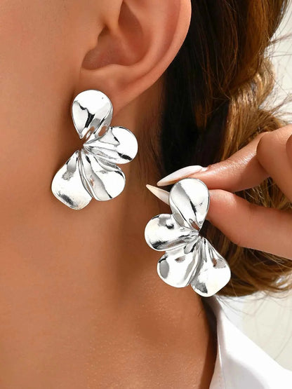 Stainless Steel Flower Earrings