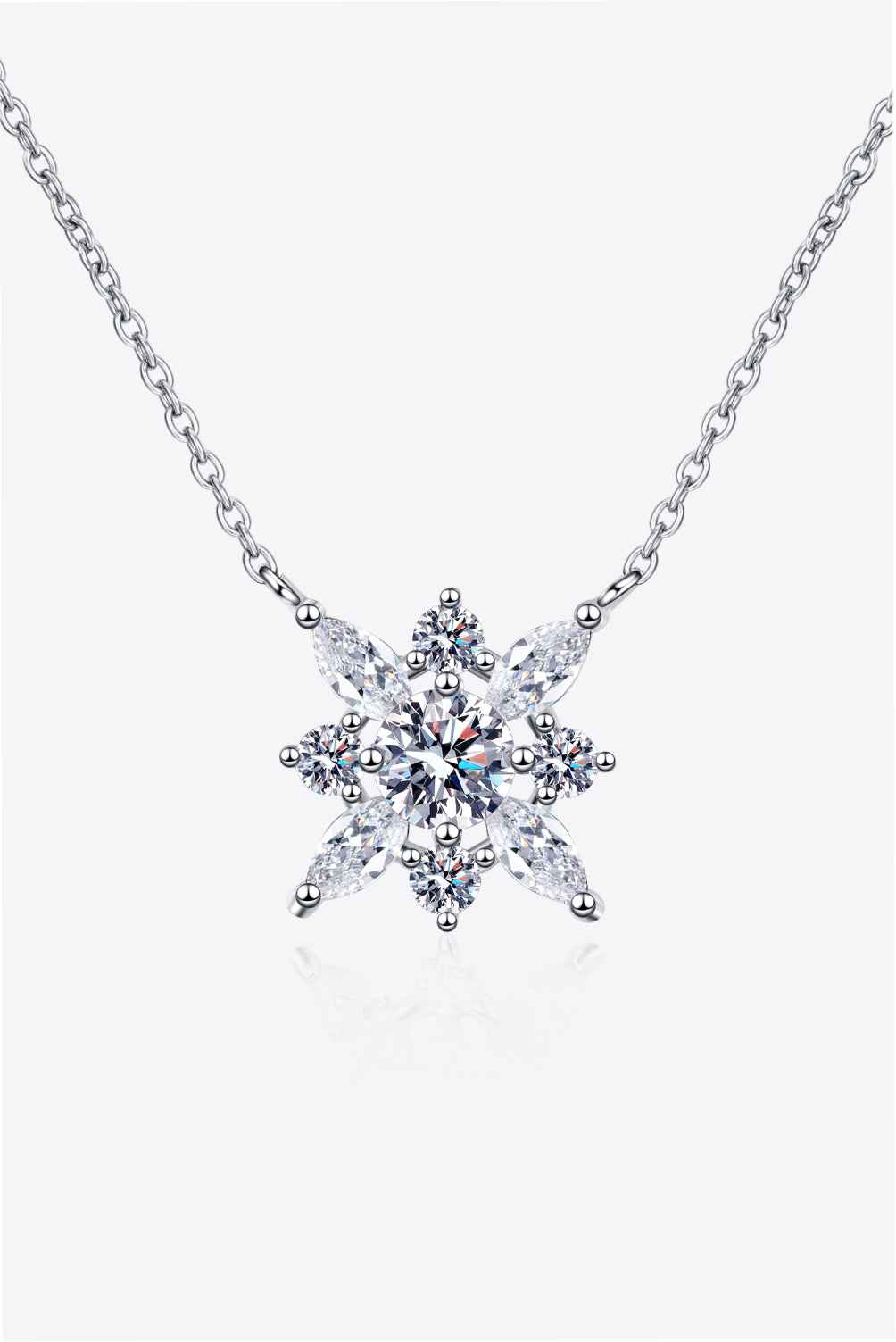 Moissanite Rhodium-Plated Necklace