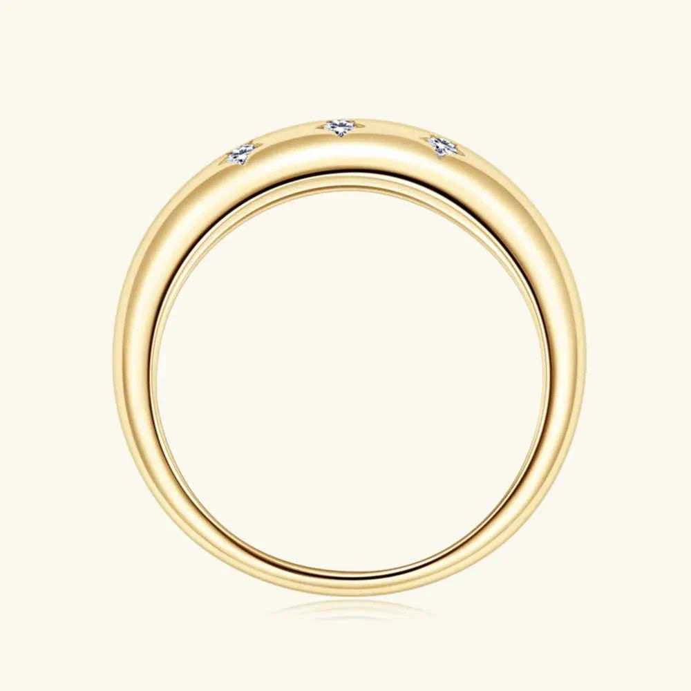 925 Sterling Silver Inlaid Moissanite Star Ring