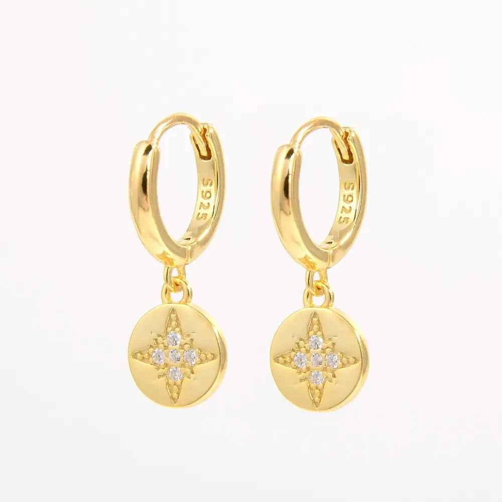 925 Sterling Silver Inlaid Zircon Earrings