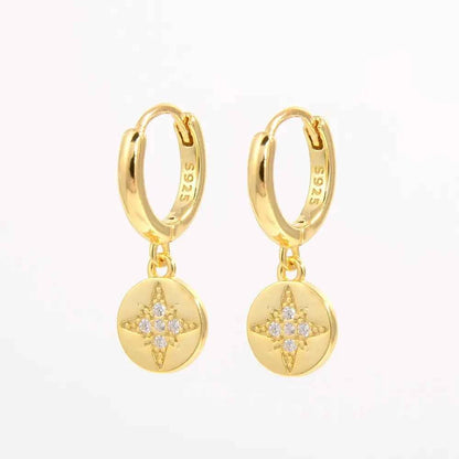 925 Sterling Silver Inlaid Zircon Earrings