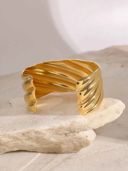 18K Gold-Plated Stainless Steel Open Ring