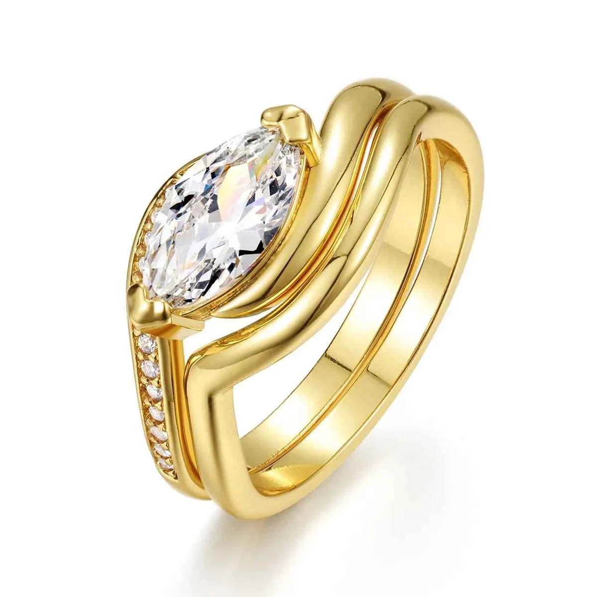 1 Carat Moissanite 925 Sterling Silver 2pcs Ring Set