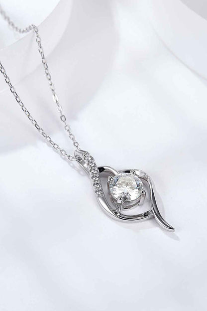 Platinum-Plated 1 Carat Moissanite Pendant Necklace
