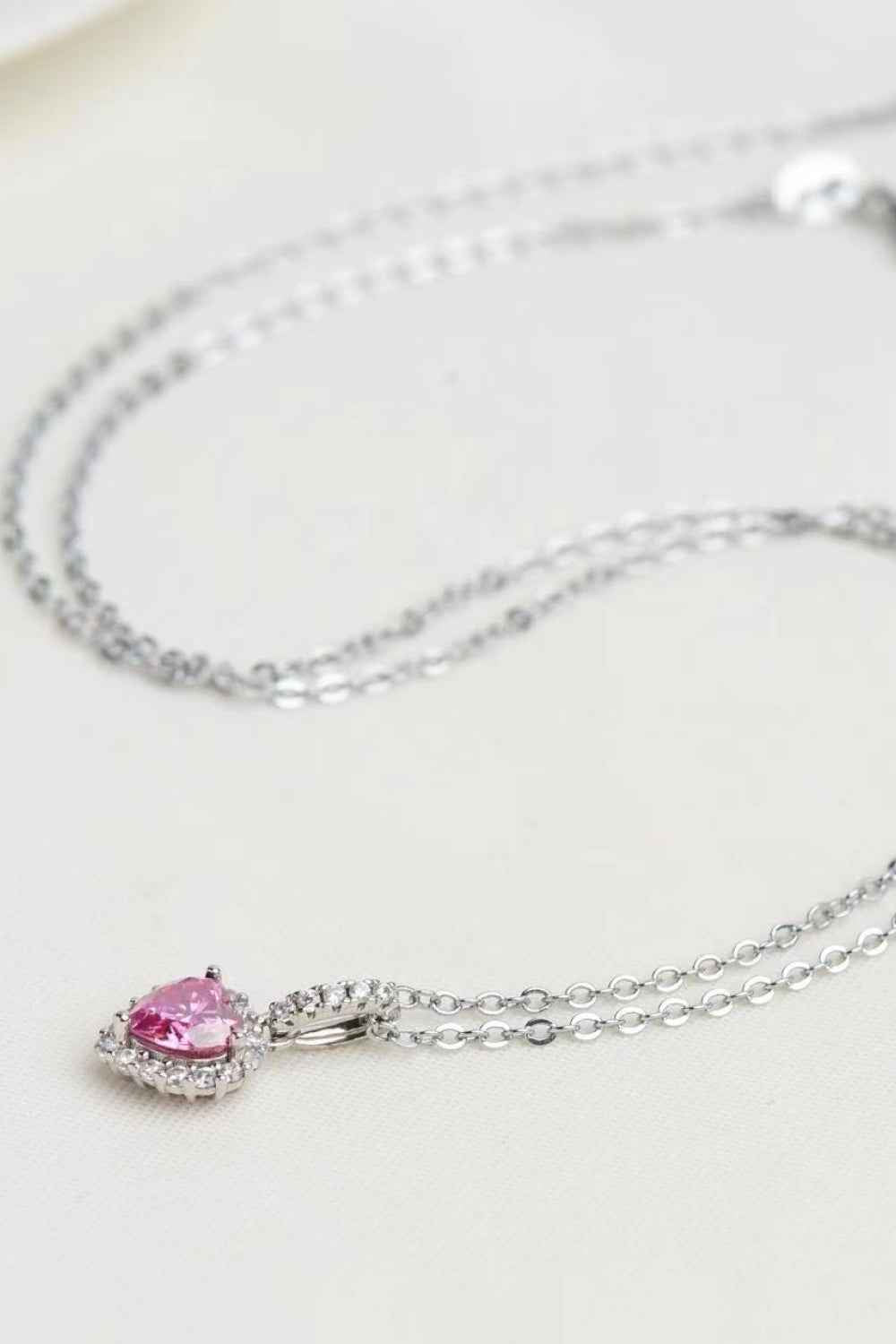 1 Carat Moissanite Heart Pendant Necklace