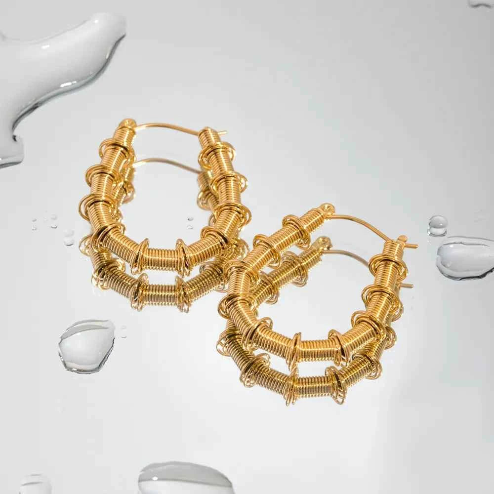 Gold-Plated Stainless Steel Hoop Earrings