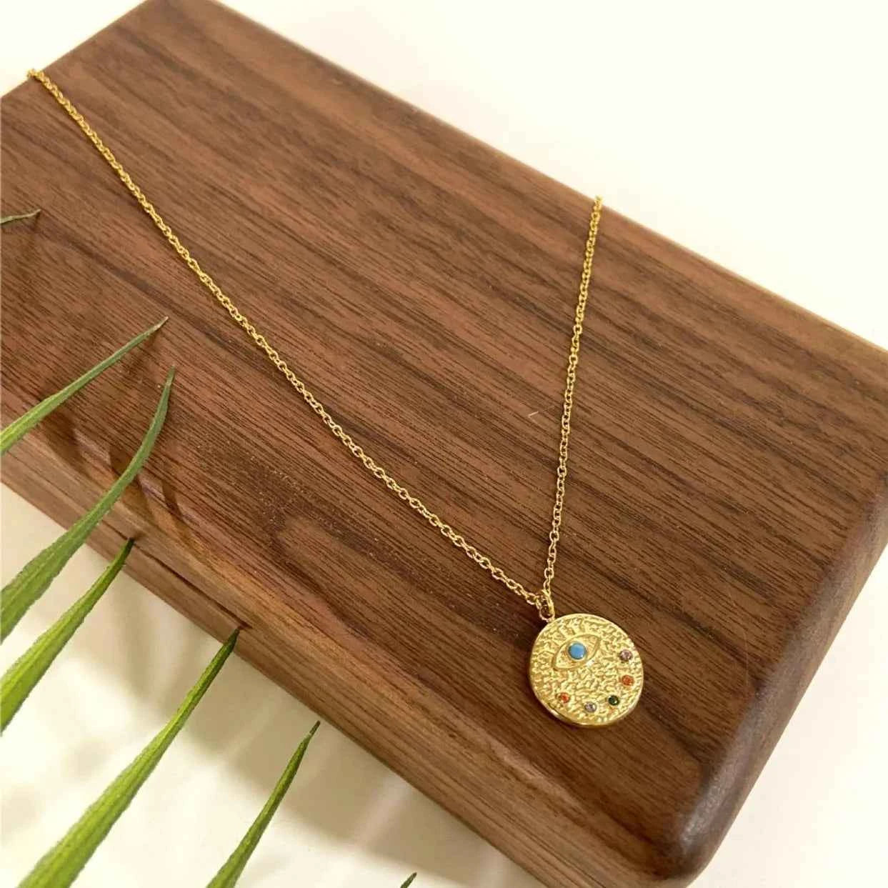 18K Gold-Plated Coin Pendant Necklace