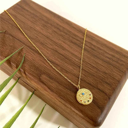 18K Gold-Plated Coin Pendant Necklace