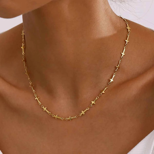 18K Gold-Plated Cross Necklace