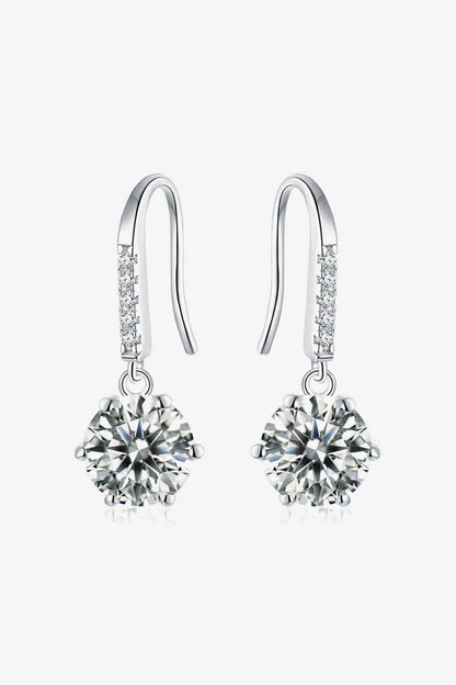 6-Prong Moissanite Drop Earrings