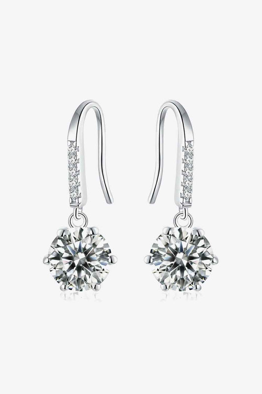 6-Prong Moissanite Drop Earrings