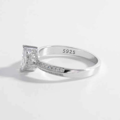925 Sterling Silver Inlaid Zircon Ring