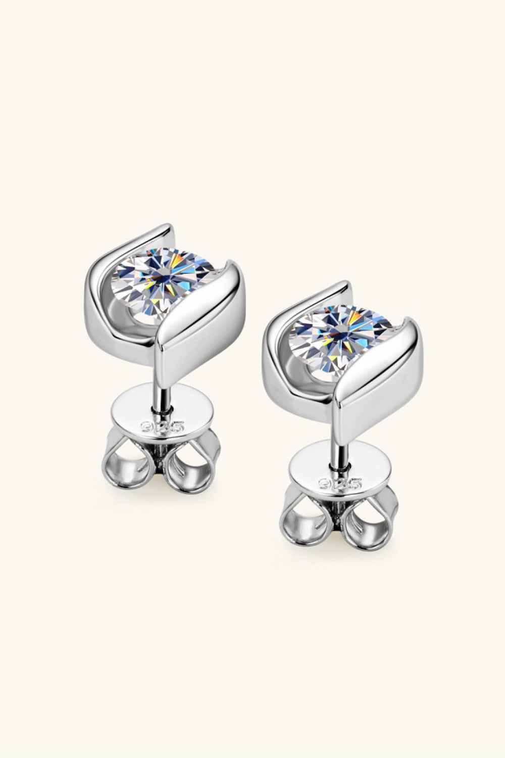 1 Carat Moissanite 925 Sterling Silver Stud Earrings