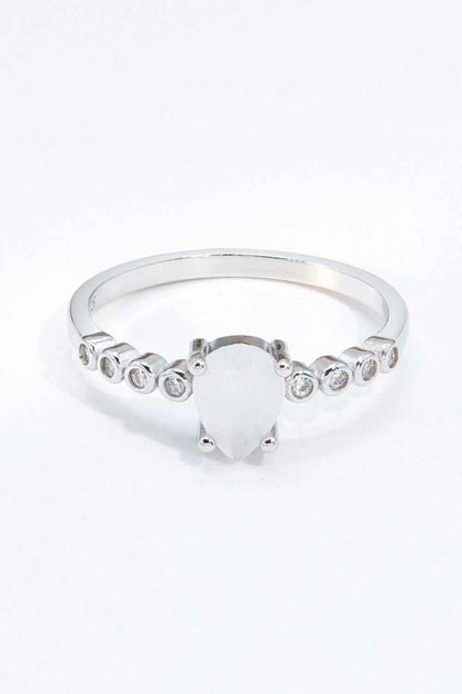 Teardrop Natural Moonstone Ring
