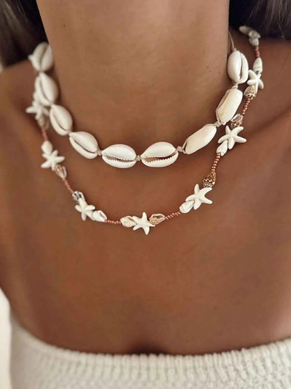2 Piece Shell Charm Necklace