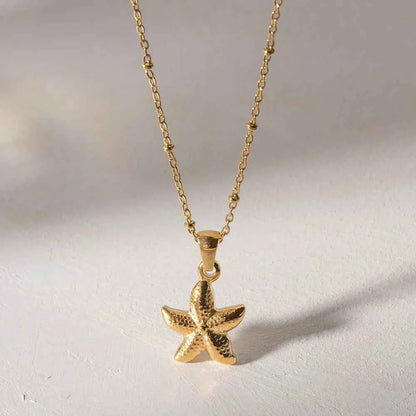 18K Gold Plated Starfish Pendant Necklace