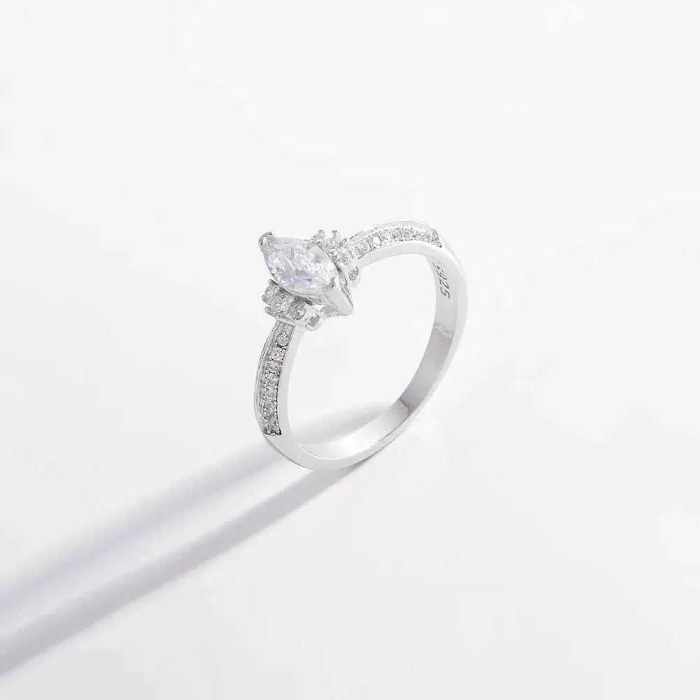 925 Sterling Silver Inlaid Zircon Ring