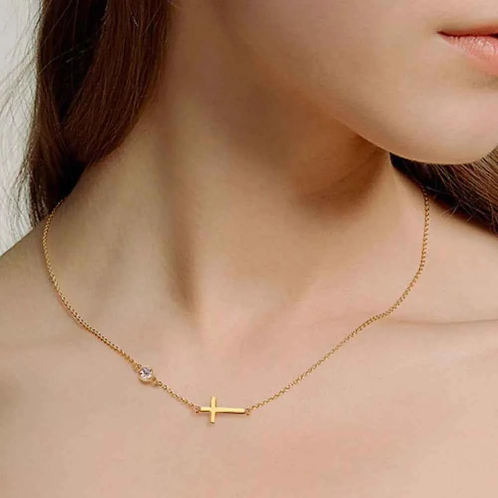 Cross 925 Sterling Silver Moissanite Necklace