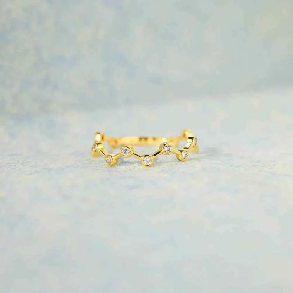 18K Gold-Plated 925 Sterling Silver Zircon Ring