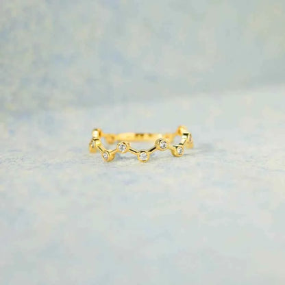 18K Gold-Plated 925 Sterling Silver Zircon Ring