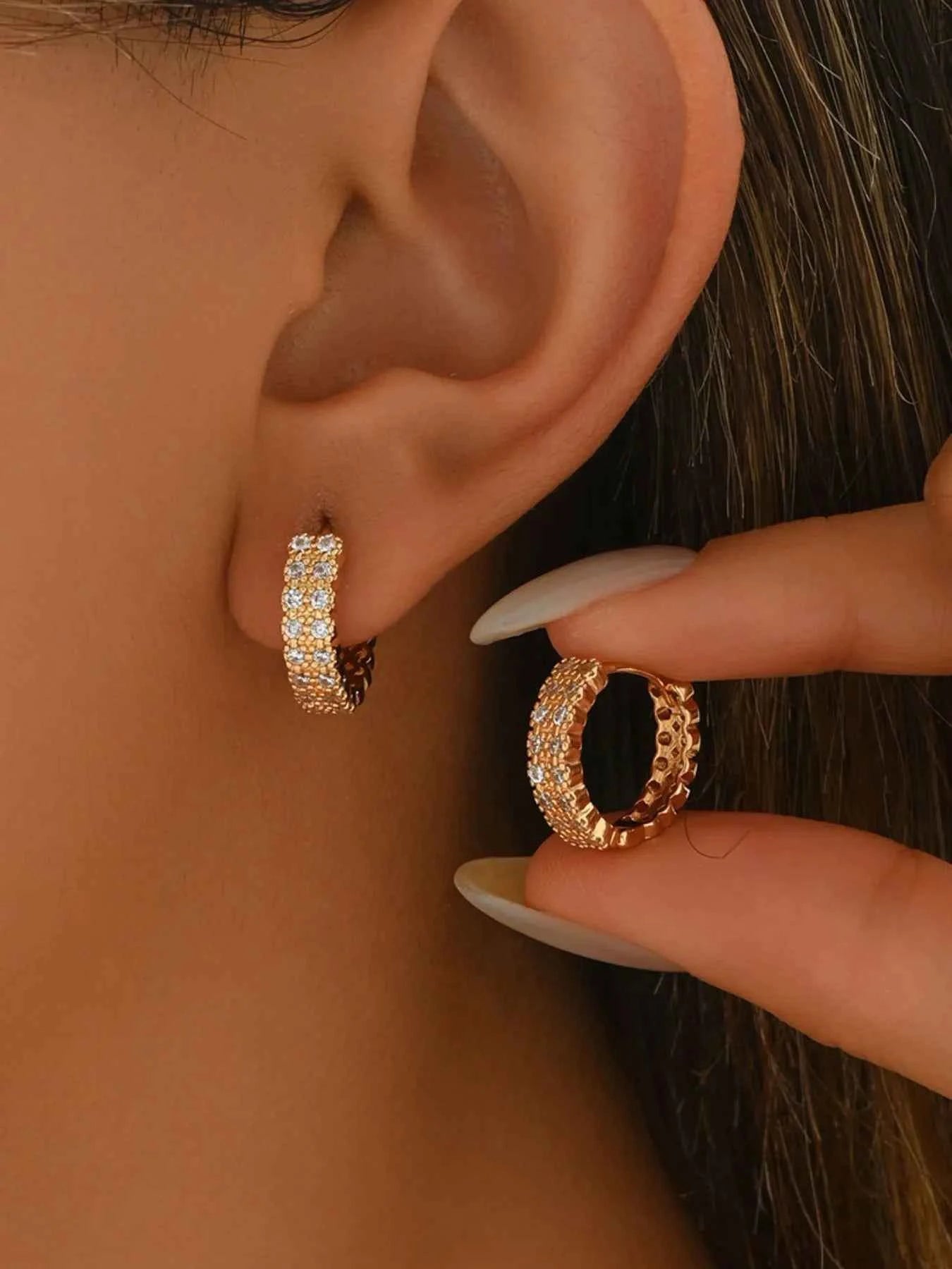 Inland Zircon Hoop Earrings