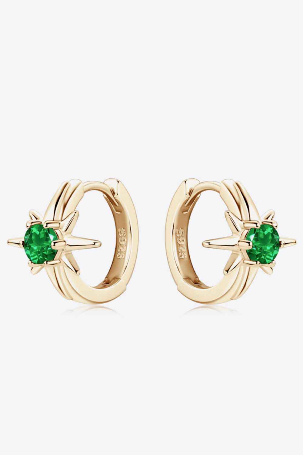 Lab-Grown Emerald Huggie Earrings