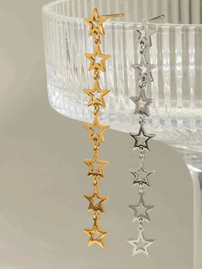 Stainless Steel Cutout Star Earrings