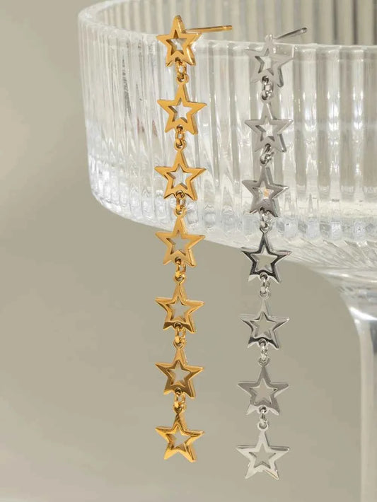 Stainless Steel Cutout Star Earrings