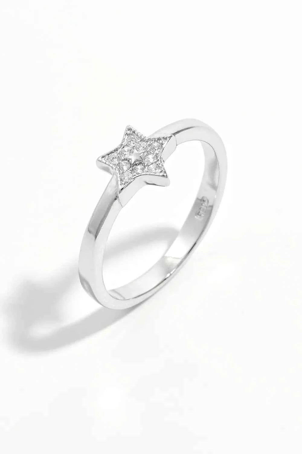925 Sterling Silver Inland Zircon Star Ring