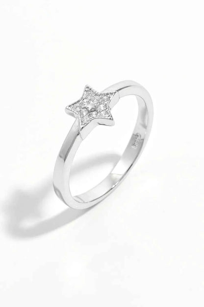 925 Sterling Silver Inland Zircon Star Ring
