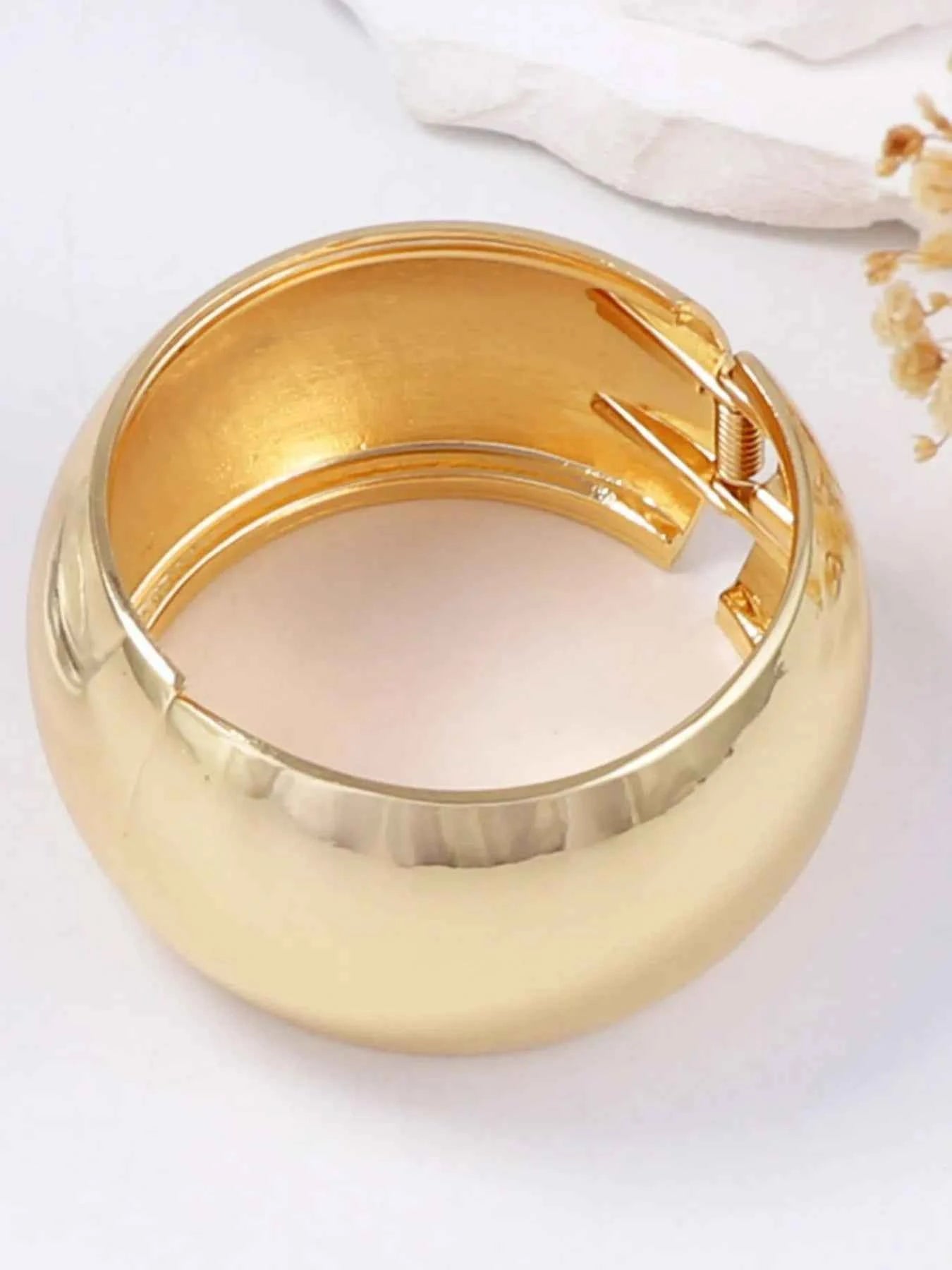 Zinc Alloy Wide Band Cuff Bracelet