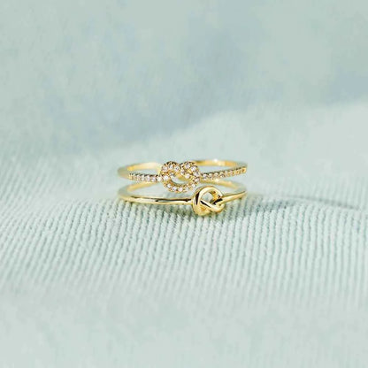 925 Sterling Silver Double-Layered Knot Ring