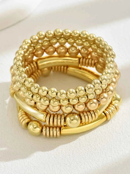 5 Piece Stainless Steel Beaded Bracelet