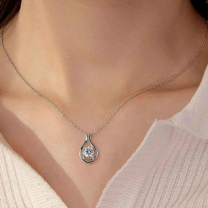 2 Carat Moissanite 925 Sterling Silver Pendant Necklace