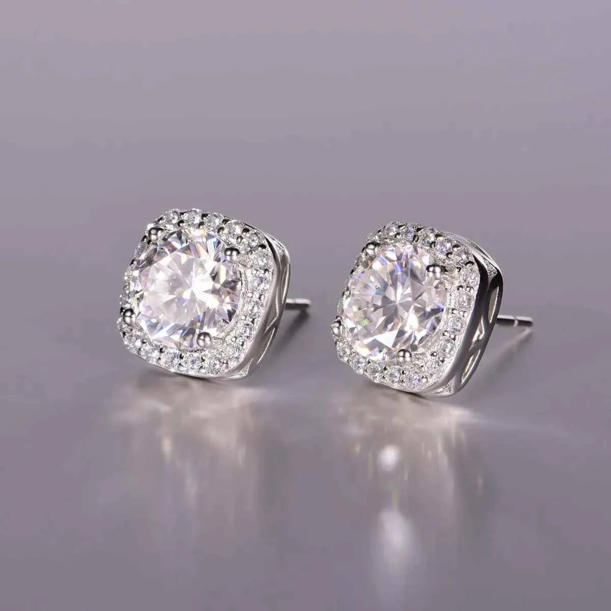 2.4 Carat Moissanite Stud Earrings
