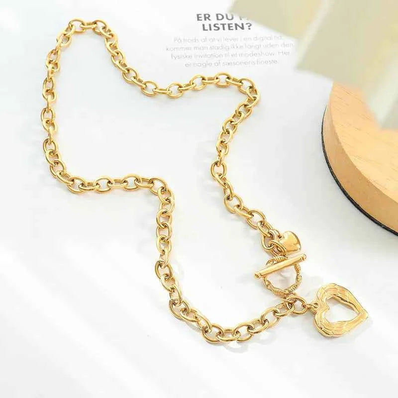 Titanium Steel Heart Pendant Necklace