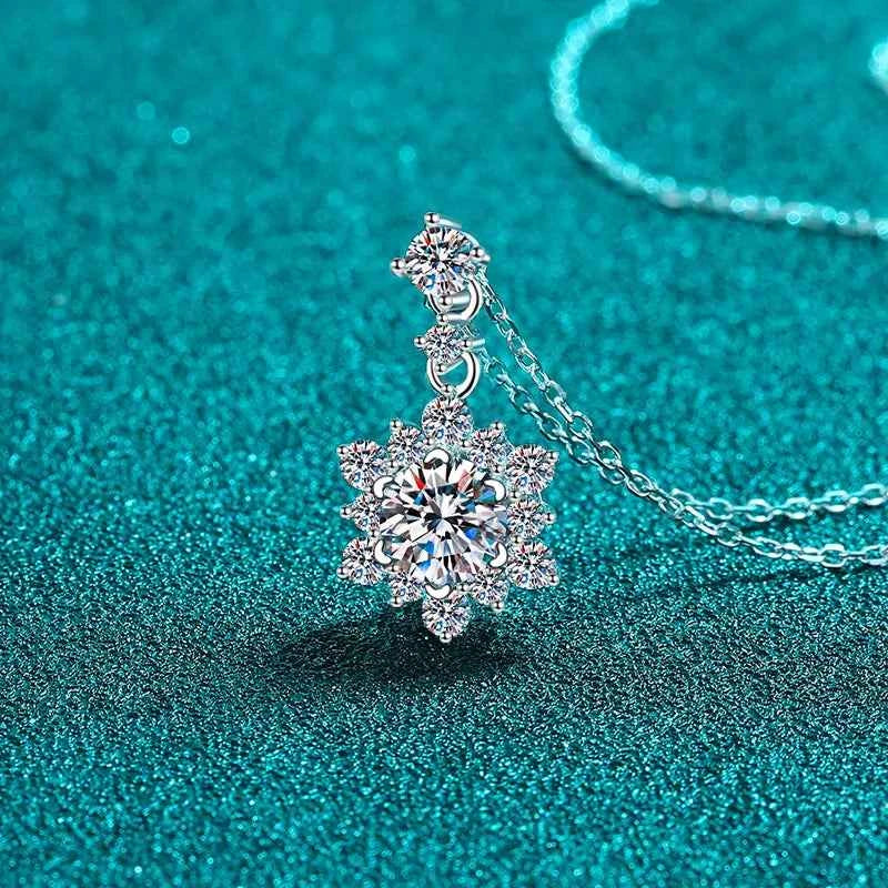 1 Carat Moissanite Zircon 925 Sterling Silver Necklace