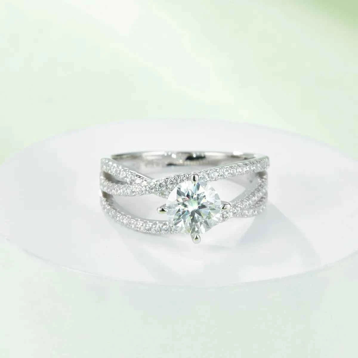 1 Carat Moissanite 925 Sterling Silver Ring