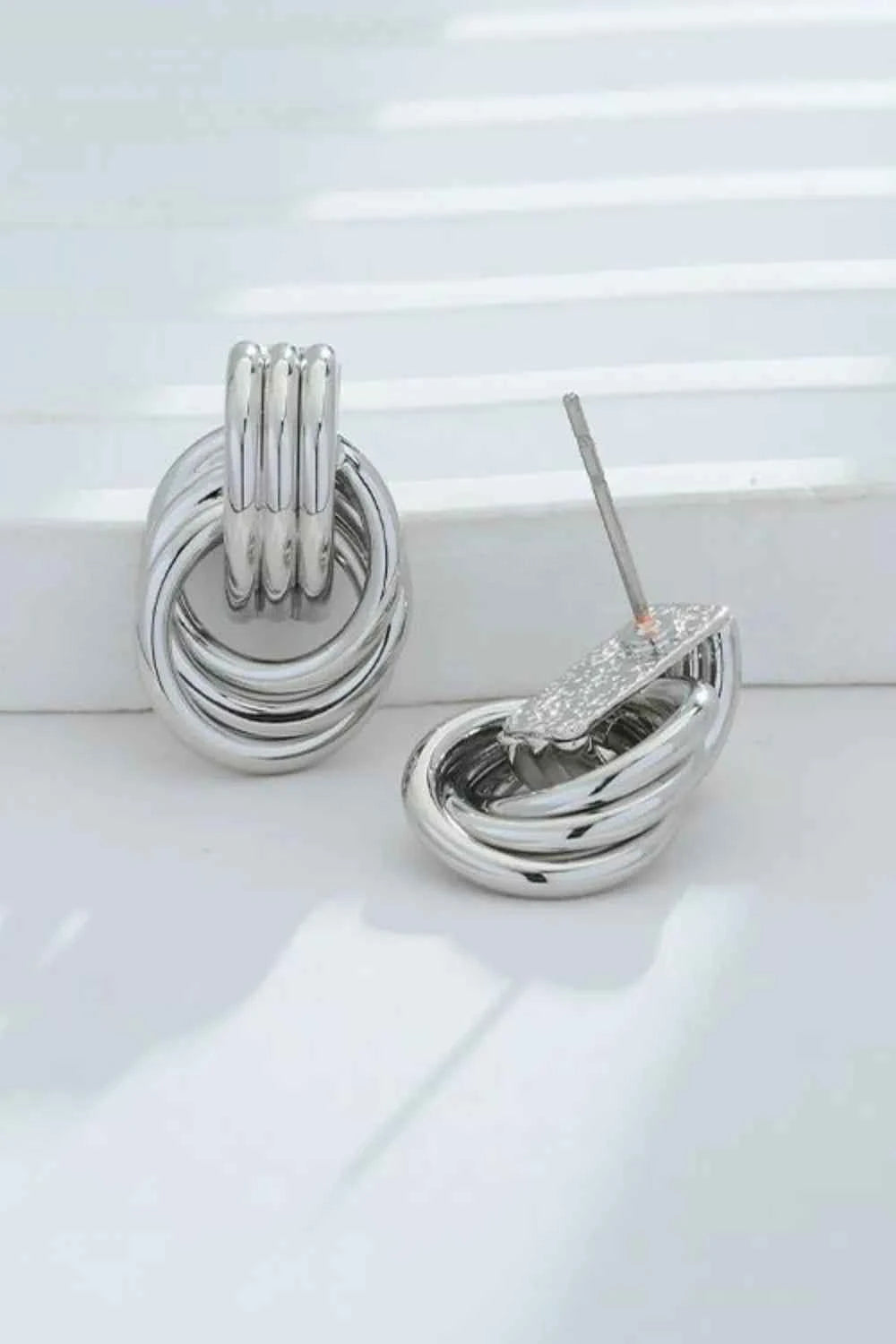 Gold-Plated Knotted Stud Earrings