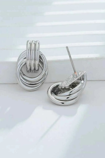 Gold-Plated Knotted Stud Earrings