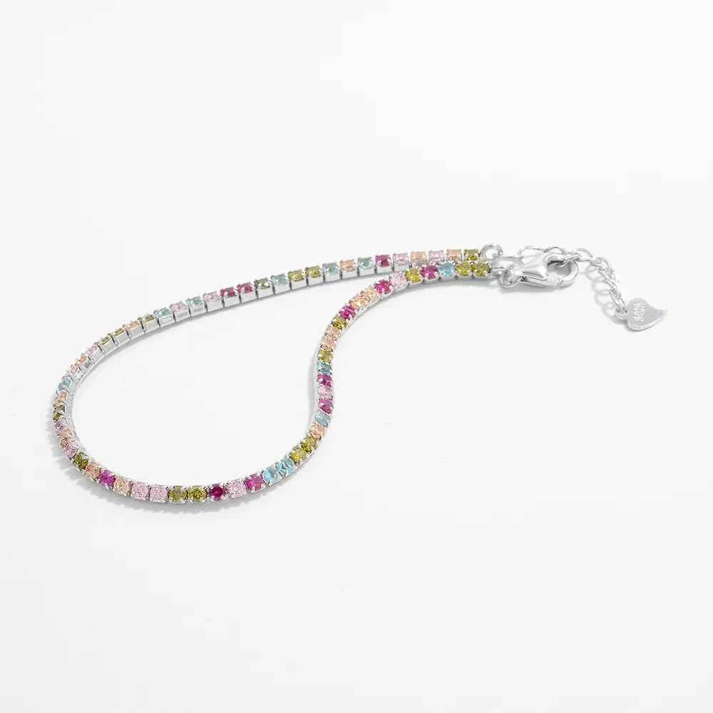 Inlaid Zircon 925 Sterling Silver Bracelet